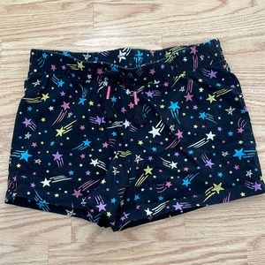 Girls 10/12 Wonder Nation Black Pull On Shooting Stars Shorts